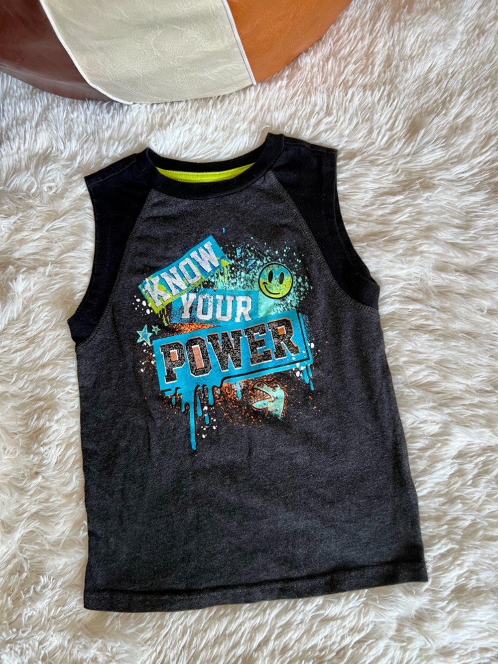 $1 ADD ON - Kids' Black Graphic Tank Top - Know Your Power